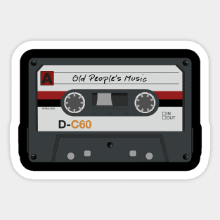 Old People's Music: Retro Audio Cassette Tape (Red) Sticker